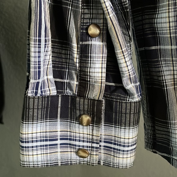 Blue Plaid and White Cowboy Legend Pearl Snap - Picture 3 of 5